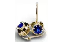14k κίτρινο χρυσό 585 Sapphire Σκουλαρίκια vec035y-sp Russian Soviet USSR Vintage Jewlery Art Deco style