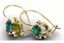 14 Karat Gelbgold 585 Emerald ohrringe vec035y-em Russisch Sowjetisch UdSSR Vintage Handwerk Art Deco style