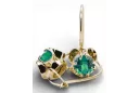 14 Karat Gelbgold 585 Emerald ohrringe vec035y-em Russisch Sowjetisch UdSSR Vintage Handwerk Art Deco style