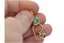 14k žluté zlato 585 Emerald náušnice vec035y-em Russian Soviet USSR Vintage style Art Deco style
