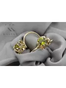 14К жовте золото 585 Yellow Peridot Сережки vec035y-yp Російський Радянський СРСР Вінтаж стиль Ар-деко style Art Deco