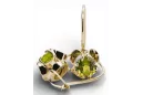 14k κίτρινο χρυσό 585 Yellow Peridot Σκουλαρίκια vec035y-yp Russian Soviet USSR Vintage craft Art Deco style