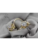 14 Karat Gelbgold 585 Zircon ohrringe vec035y-zi Russisch Sowjetisch UdSSR Vintage Art Deco style