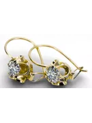 Aur galben 14K 585 Zircon cercei vec035y-zi Rusesc Sovietic URSS Stil Vintage Art Deco style