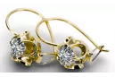 14k žluté zlato 585 Zircon náušnice vec035y-zi Russian Soviet USSR Vintage Jewlery Art Deco style