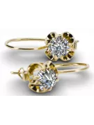 14k geltonas auksas 585 Zircon auskarai vec035y-zi Rusų Tarybinis TSRS Vintažiniai amatai Art Deco style Rusiškas sovietinis SSR