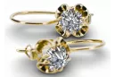 14k geltonas auksas 585 Zircon auskarai vec035y-zi Rusų Tarybinis TSRS Vintažiniai amatai Art Deco style Rusiškas sovietinis SSR