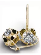 14k žluté zlato 585 Zircon náušnice vec035y-zi Russian Soviet USSR Vintage Jewlery Art Deco style