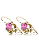 14K жълто злато 585 Amethyst Обеци vec035y-am Руски Съветски СССР Винтидж бижута Ар-деко style Art Deco