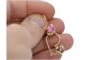 14k žlté zlato 585 Amethyst náušnice vec035y-am Russian Soviet USSR Vintage craft Art Deco style