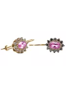 Geltona 14k aukso ametisst princesė auskarai CEC026Y Rusijos sovietinis derliaus amatų meno deco stilius