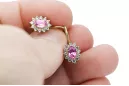 Желтый 14K Gold Amethyst Принцесса Серьги CEC026Y Российское советское советское советское советское винтажное ремесло стиль иск