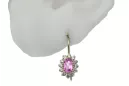 Желтый 14K Gold Amethyst Принцесса Серьги CEC026Y Российское советское советское советское советское винтажное ремесло стиль иск