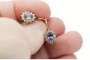 Geltona 14k Gold 585 Alexandrite Princesė Auskarai CEC026Y Rusų sovietinis derliaus papuošalai Art Deco stilius