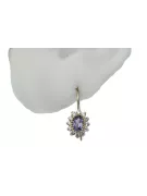 Geltona 14k Gold 585 Alexandrite Princesė Auskarai CEC026Y Rusų sovietinis derliaus papuošalai Art Deco stilius