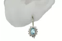 14 كارت من الذهب الأصفر 585 Aquamarine أقراط cec026y-aq روسي سوفيتي الاتحاد السوفيتي مجوهرات فينتاج آرت ديكو style Art Deco