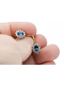 Kolczyki z żółtego 14k złota 585 z Szafirem cec026y-sp ZSRR styl Klasyczny Vintage Art Deco