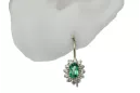Yellow 14k gold 585 Emerald earrings cec026y-em Russian Soviet USSR Vintage craft Art Deco style