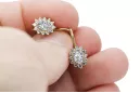 Yellow 14k gold 585 Zircon earrings cec026y-zi Russian Soviet USSR Vintage Jewelry Art Deco style