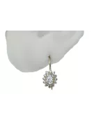 Yellow 14k gold 585 Zircon earrings cec026y-zi Russian Soviet USSR Vintage Jewelry Art Deco style