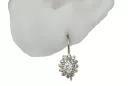 Yellow 14k gold 585 Zircon earrings cec026y-zi Russian Soviet USSR Vintage Jewelry Art Deco style