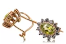 14-ка/желтое золото 585 Yellow Peridot Серьги cec026y-yp Русский Советский СССР Винтаж стиль Ар-деко style Art Deco
