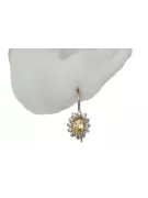 14-ка/желтое золото 585 Yellow Peridot Серьги cec026y-yp Русский Советский СССР Винтаж стиль Ар-деко style Art Deco