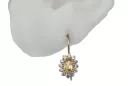 14k κίτρινο χρυσό 585 Yellow Peridot Σκουλαρίκια cec026y-yp Russian Soviet USSR Vintage craft Art Deco style