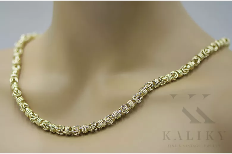 Žlutý růžový zlatý řetěz ★ russiangold.com ★ zlato 585 333 nízká cena