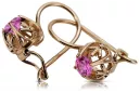 Vintage earrings made of 14k 585 rose gold with Amethyst vec145