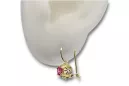 14 Karat Gelbgold 585 Ruby ohrringe vec145y-rb Russisch Sowjetisch UdSSR Vintage Handwerk Art Deco style