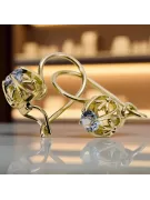 14 Karat Gelbgold 585 Aquamarine ohrringe vec145y-aq Russisch Sowjetisch UdSSR Vintage Schmuck Art Deco style