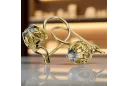 14k žluté zlato 585 Aquamarine náušnice vec145y-aq Russian Soviet USSR Vintage Art Deco style
