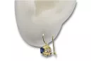 Oro amarillo de 14 quilates 585 Sapphire pendientes vec145y-sp Ruso Soviético URSS Joyería vintage Art Deco style