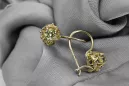 Aur galben 14K 585 Yellow Peridot cercei vec145y-yp Rusesc Sovietic URSS Stil Vintage Art Deco style
