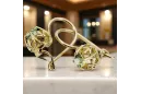 14k κίτρινο χρυσό 585 Yellow Peridot Σκουλαρίκια vec145y-yp Russian Soviet USSR Vintage craft Art Deco style