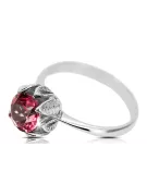 Argent sterling 925 Ruby Anneau Artisanat vintage vrc051s-rb Art Deco Style Art Déco soviétique