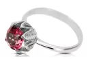 Plata de ley 925 Ruby Anillo Artesanía vintage vrc051s-rb Art Deco Estilo de la URSS