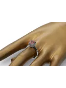 Plata de ley 925 Ruby Anillo Artesanía vintage vrc051s-rb Art Deco Estilo de la URSS
