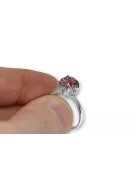 Argent sterling 925 Ruby Anneau Artisanat vintage vrc051s-rb Art Deco Style Art Déco soviétique