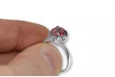 Žiedas Vintažiniai papuošalai Ruby 925 sidabras vrc051s-rb Art Deco Sovietinis vintažo papuošalų stilius