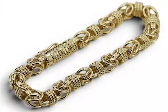 Yellow 14k gold modern Byzantina king bracelet cb009y