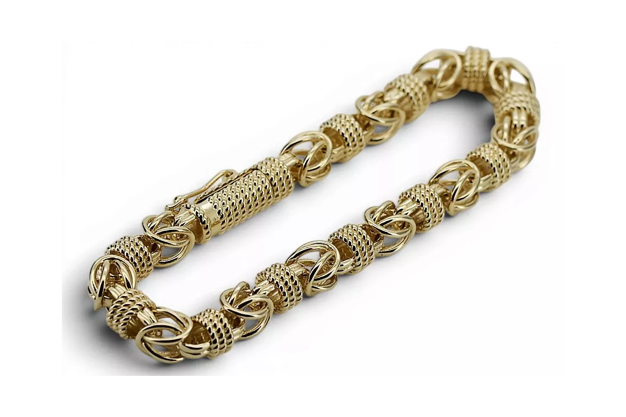 Złota bransoletka 14k 585 wzór królewski cb009y