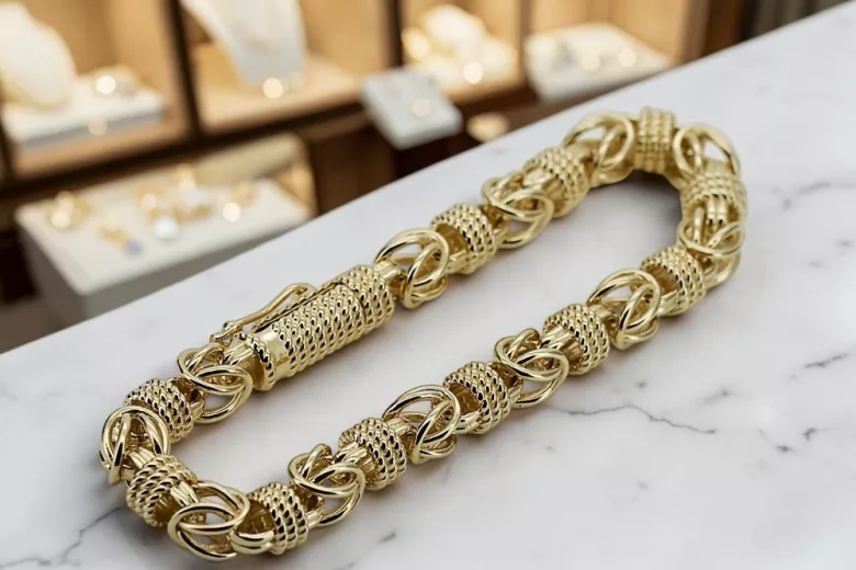 Италианска жълта 14k златна анкерна гривна cb009y