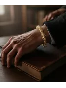 Yellow 14k gold modern Byzantina king bracelet cb009y