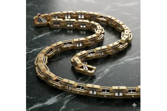 Žlutá 14k zlatá nový model Baraka Style řetízek CC104YW