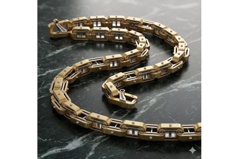 Geltona 14k auksu Naujas modelis Baraka Stilius Chain CC104YW