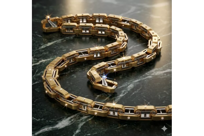 Geltona 14k auksu Naujas modelis Baraka Stilius Chain CC104YW