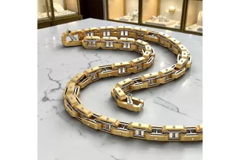 Žlutá 14k zlatá nový model Baraka Style řetízek CC104YW