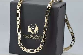 Жълто 14K злато уникална котва твърда верига нов модел отлично! cc044y